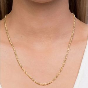 Stunning new 14k Solid Yellow Gold Rope Necklace Chain 22”